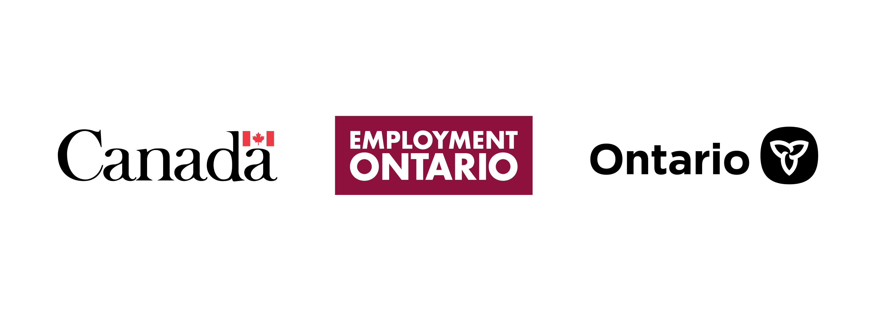 3 Logos: Government of Canada; Employment Ontario; Province of Ontario